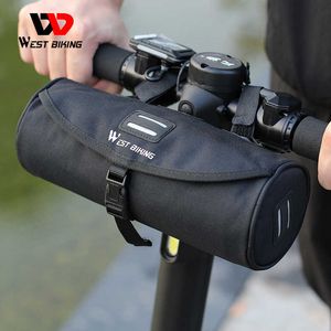 Panniers Bags WEST BIKING Bike Tube Bag Waterproof Handlebar Basket Pack Cycling Front Frame Pannier Bicycle Accessories 0201