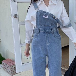 Kvinnors jeans höst och vinterkläder stor storlek fett mm fashionabla designkänsla overaller hög midja lös m-5xl200 kg 230202