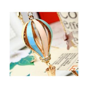 H￤nghalsband Droply Dropp Air Balloon Gold Plated Chain Sweaterchain Necklace Long Drop Delivery Jewelry Pendants DHS5F
