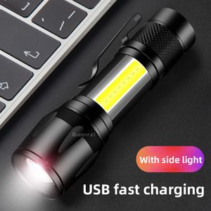 High Power Lighting Rechargeable LED Flashlight Mini Zoom Torch Outdoor Camping Strong Lamp Lantern Waterproof Tactical Flashlight