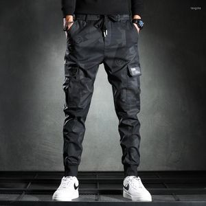 Pantalons pour hommes pantalons de survêtement hommes Camouflage élasticité militaire Cargo cordon Multi poches bas pantalon de survêtement décontracté