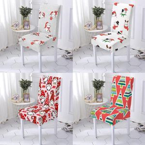 Chair Covers Elastic Dining Room Merry Christmas Anti-Dirty Stretch Kitchen Stools Seat El Banquet Party Decoration
