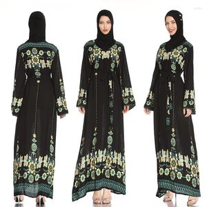 Casual Dresses Muslim Print Dress Abaya Pregnant Women Floor-length Plus Size Loose Elegance Vintage Long Vestidos