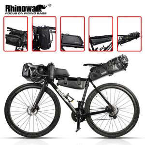 Packtaschen Rhinowalk Fahrrad-Set, wasserdicht, Fahrradtasche, Lenker, Rahmen, Oberrohr, MTB-Sattel, Reise-Wasserflaschentasche, 0201