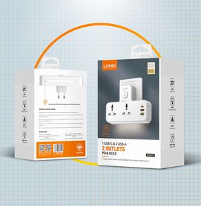 2022 LDNIO Power Strip 3 Presa USB Spina 2AC Power Travel Adapter Protezione contro le sovratensioni Caricabatterie per smartphone con striscia LED USB