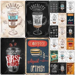 Coffee Tin Sign Retro Metal Painting Plaque Metal Vintage Wall Decor Kitchen Coffee Corner Bar Restaurant Cafe Home Decoration 20cmx30cm Woo