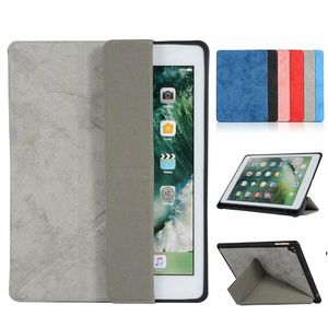 Penhållare Sleep Wake Up Retro Pu Leather Case för iPad 2022 10.2 9.7 Air 10.9 Pro 10.5 11 8th 7th 9th Mini 1 2 3 4 5 6 Folio Stand Cover