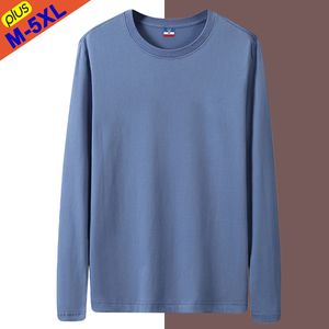 メンズTシャツ長袖Tシャツ男性女性ソリッドコットントップベーシックTシャツ男性女性スリムティーシャツ子供プラスサイズ4xl 5xl下着230203