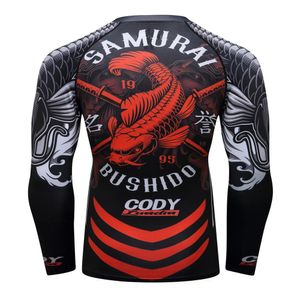 Рубашки для открытых футболок MMA Mens Rashguard Jiu Jitsu BJJ футболка с длинным рукавом Fitnes