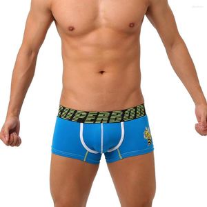 Underbyxor sexiga män underkläder för boxershorts bomullsmän mode korta sömnbyxor stretch spandex boxer hombre