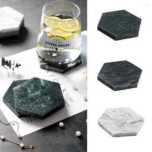 Table Mats Natural Marble Coffee Cup Mat Simple Heat Insulation Pad Art Jewelry Display Tray Non-slip Tableware Placemat