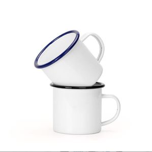 Outdoor Gadgets 12oz sublimation enamel mug blanks wine tumbler coffee cup with handle DIY printing