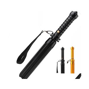 Meşaleler Led Taktik Self -Defense Flashlight Açık Teleskopik Zoom Şarj Edilebilir Güvenlik Personeli Taşınabilir Araç Işık Ayarı D DHSHR