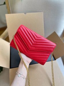حقيبة مصممة للنساء الفاخرة أزياء YS WOC رفرف محفظة سيدة أكياس حزام الكتف الشهيرة كافيار الجلد CHERVON CROSSBODY BAG TOP DESITER