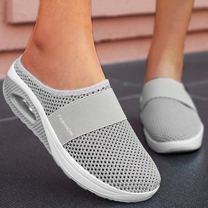 Fashion Summer Sandals Platform في الهواء الطلق ، Flip Flip Flops Slippers Slippers Women Flats Meshe Shoes Slides 230203