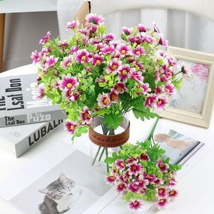 Dekorative Blumenkränze, künstliche 32 cm, Gerbera, kleine Gänseblümchen, Seide, Familie, Fensterbank, Garten, Hochzeit, Brautstrauß, DIY, Party, Pflanzen, Deko