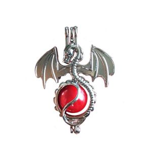 Pendant Necklaces Big Sier Dragon Cage With Edison Pearl Random Color Freshwater 911Mm Locket Jewelry Makingsfor Oyster Pearls Drop Dhnbf