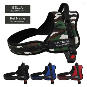 Dog Collars Personalized Reflective Harness Vest NO PULL Adjustable Pet For Dogs ID Customized Name Tag Walking Harnesses