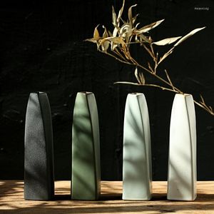 Vasen Mini-Keramikvase im japanischen Stil, Blumenware, grobe Keramik, Zen-Arrangement, Heimdekoration