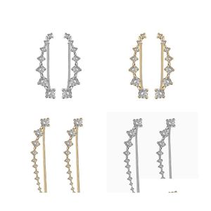 Stud Crystal Ear Cuffs For Women Girls A Row Cubic Zirconia 925 Sier Needle Dipper Cz Earrings Star Jewelry Design Drop Delivery Othcf