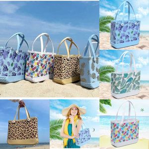 designer beach bags New Fashion Outdoor Printed Eva tote bages Portable Storage Hole Large Capacity Basket Satchel shoulder handbag wallet 230203