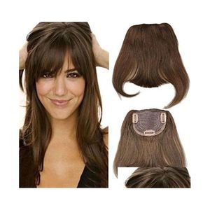 Bangs 4 Brazilian Human Clipin Bang Fl Fringe Short Straight Hair Extension For Women 68Inch Drop Delivery Products Extensions Dhqkx