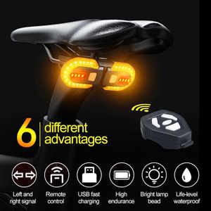 Luzes destacáveis ​​sem fio controle remoto bicicleta traseira de segurança aviso de bicicleta lâmpada traseira lâmpada USB Luz de ciclismo de rotação 0202