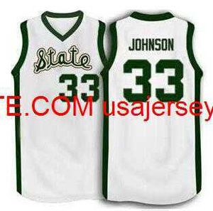 Anpassade män ungdomskvinnor vintage Johnson #33 State College Basketball Jersey S-4XL 5XL Custom Any Name Number Jersey