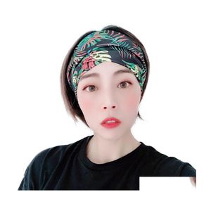 Headbands Printed Yoga Headband Wide Sweatband Hood Hairband Gym Work Out Fitness Cycling Running Travel For Women Men 1863 T2 Drop Dhvod