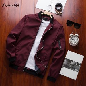 Herrjackor DiMusi Spring Bomber Zipper Jacket Male Casual Streetwear Hip Hop Slim Fit Pilot Baseball Coats Men Clothing Plus Size 4XL 230202