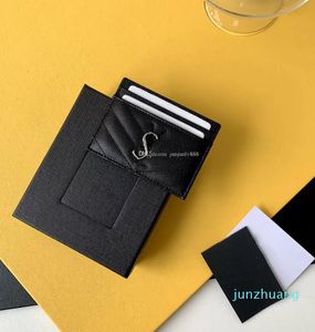 2021 디자이너 카드 소지자 남성 여성 카드 소지자 블랙 44 미니 지갑 동전 지갑 포켓 내부 슬롯 포켓 정품 가죽 작은 가방 도매