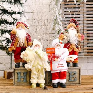 Juldekorationer Santa Claus figur 12 tums dock prydnadsdekoration party vinter middag bordsdekor