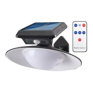 Solar Street Light Round Outdoor Remote Control Induction LED Pannello solare Lampada da parete Illuminazione da giardino paesaggistica impermeabile