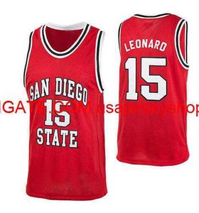 Custom Men Youth women Vintage San Diego State RED #15 Kawhi Leonard Aztecs basketball Jersey S-4XL 5XL custom any name number jersey