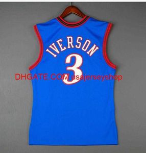 Özel Erkekler Gençlik Kadınlar Vintage Mitchell Ness Allen Iverson 99 00 Kolej Basketbol Forması S-4XL 5XL Özel Herhangi Bir İsim Numarası Jersey