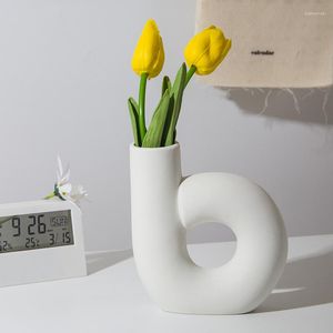 Vases Nordic Ceramic Vase Decor Art Special-shaped Flower Arrangement Living Room Home Creative For
