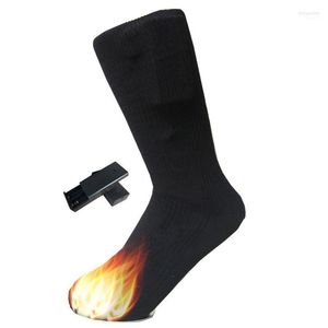 Spor çorapları termal pamuklu ısıtmalı erkekler kadınlar pil kasası, kış ayağı ısıtıcı elektrikli ısınma