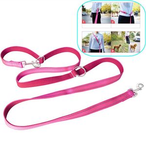 Collari per cani guinzaglio cani a mani libere doppi guinzagli riflettenti per 2 forniture per catene di animali domestici con cintura in corda di nylon da passeggio