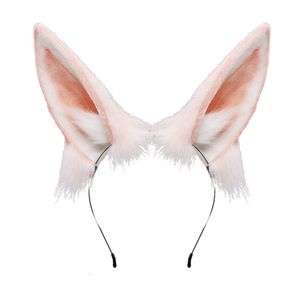 Headbands Furry Plush Foldable Bunny Ears Headband Realistic Animal Rabbit Ear Hair Hoop Headwear Lolita Kawaii Cosplay Anime Accessories 230202