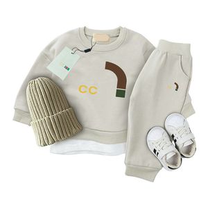 Hot Ins Designer Kids Clothing Set Baby Boys Girls Sweater Suit Tops Pants Two-Piece 90-120