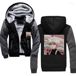 Erkek Hoodies Killua x Büyük boyutlu kalın sıcak pole erkek kapüşonlu sweatshirts hip hop ceket marka kış ceket