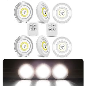Dimmable 3W COB Lamp LED Night Light Remote Control Wardrobe Light Switch Push Button for Stairs Kitchen Bathroom
