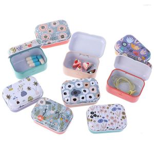 Storage Bottles Colorful Mini Tin Box Sealed Jar Packing Boxes Jewelry Candy Small Coin Earrings Headphones Gift