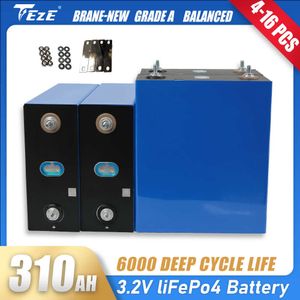 NOVA 3.2V LIFEPO4 Bateria 310AH Grau A 12V 24V 48V Pacote Diy RV Cell e Solar Energy Storage System Boat Cart Golf EV Forklift