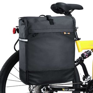 Panniers s WEST BIKING 30L Large Capacity Bike Pannier High Reflective Bicycle Shelf Luggage MTB Road Cycling Trunk Bag 0201