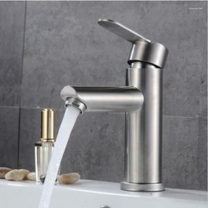 Bathroom Sink Faucets Basin Faucet Stainless Steel Single Handle Mixing Hole Cold And Water Classic Bathtub