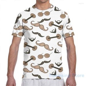 Men's T Shirts Mustache Beard And Dumbbells Pattern Men T-Shirt Women All Over Print Fashion Girl Shirt Boy Tops Tees Short Sleeve Tshirts