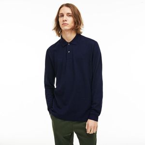 Männer Polos Top Qualität Krokodil Herbst Langarm Polo Shirts Baumwolle Casual Einfarbig Menl Tees Mode Homme