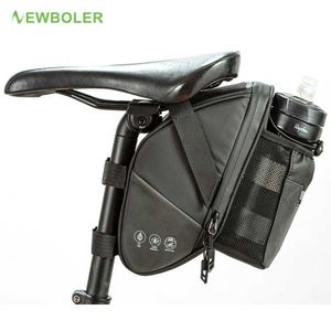 Panniers väskor Newboler Bicycle Bag1.5L Repellent Hållbar reflekterande MTB -väg med vattenflaskan Bike Bag Accessories 0201