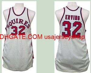 Özel Erkek Gençlik Kadın Vintage Squires #32 Julius Erving Road Retro Ev Basketbol Forması Boyut S-4XL 5XL veya Özel herhangi bir isim veya numara jersey